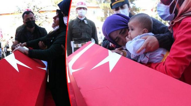 El Bab şehidi Yiğit'e, 6 aylık oğlundan son veda