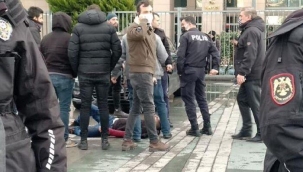 Çağlayan'da adliye önünde polise bıçaklı saldırı! Vurularak yakalandı