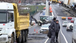 Bahçelievler'de yolda çökme! Cadde trafiğe kapatıldı