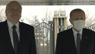 Cumhurbaşkanı Erdoğan'dan Lübnan Başbakanı Mikati'ye resmi törenle karşılama