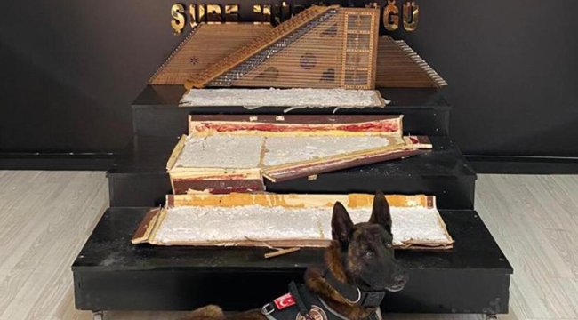 Enstrüman kılıfından 13 kilo uyuşturucu çıktı