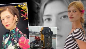 Kadıköy'de model Ece Su Uçkan taksi ile denize uçtu