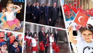 23 Nisan coşkusu yine yeniden sokaklarda... Devlet erkanı Anıtkabir'i ziyaret etti