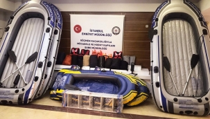 Botları ve merdivenleriyle yakalandılar