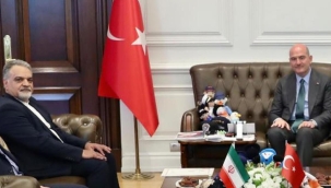 Bakan Soylu, İran'ın Ankara Büyükelçisi Farazmand'ı kabul etti