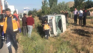 Kayseri'de işçi servisi devrildi: 9 yaralı