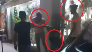 Sokakta kadına şiddet uygulayan kişiye yumruk attı