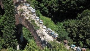 Tarihi su kemerine saygısızlık! Taşları söküp kovan dizdiler